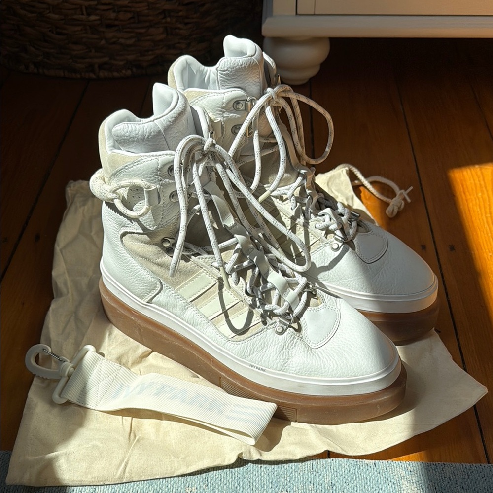 Adidas x Ivy Park Beyoncé Women's White and Tan High-Top Sneakers